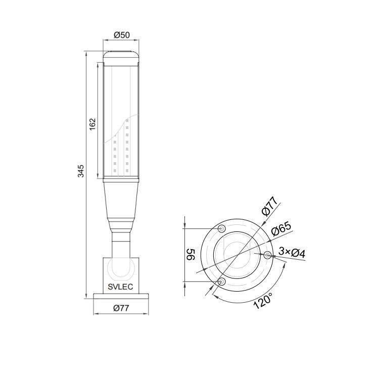 3 colori LED Signal Tower Light per la macchina CNC