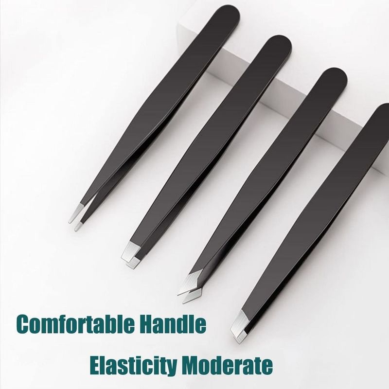 Pinzette con custodia da viaggio, ottimo aggiornamento di precisione Professional Anti-Rust Alloy Pinzette Sopracciglia Capelli del viso