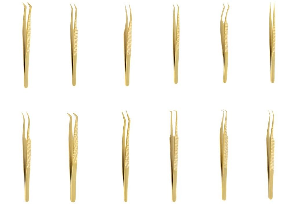 Pinzette antistatiche, pinzette di precisione nere DIY per l'arte delle unghie e l'estensione delle ciglia in fibra Strumenti di bellezza