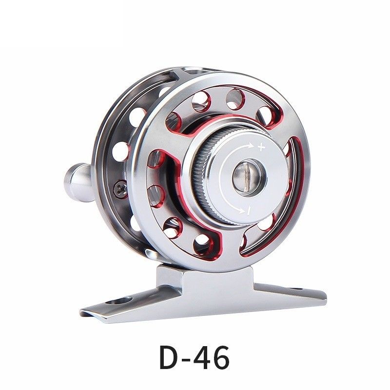 Rotoli di pesca a mosca miniatura in tutto metallo Rotoli di pesca a ghiaccio all'ingrosso con freno adatti al pesce gatto.