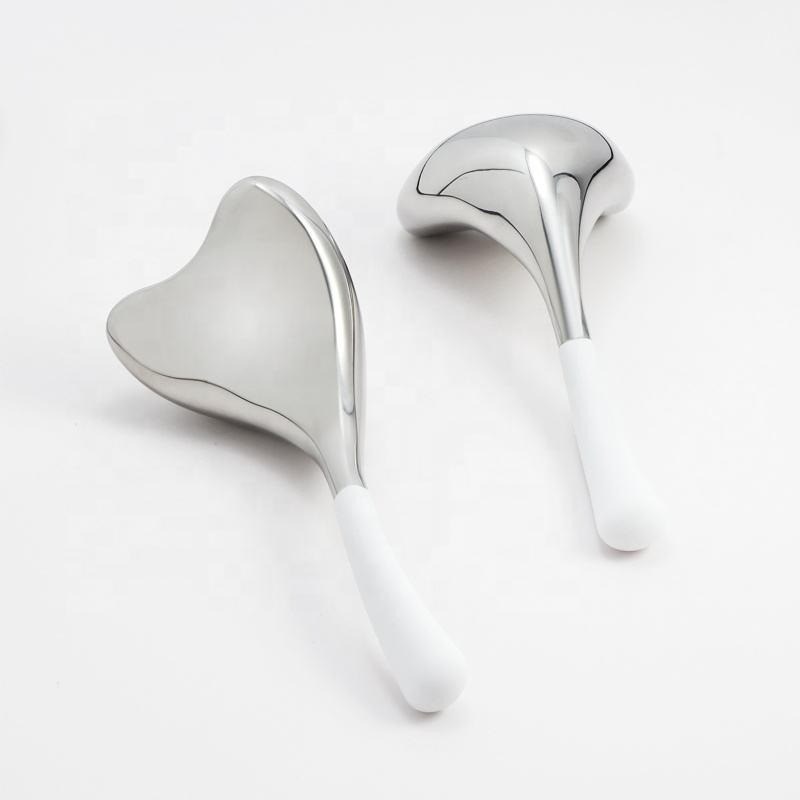 Strumenti per la cura della pelle Cuore in metallo Gua Sha Face Lifting Beauty Cooling Cryo Sticks Massaggio Globi di ghiaccio in acciaio inossidabile